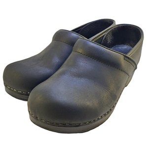 Dansko Kelsey Black Leather Comfort Slip-on Clogs Shoes- Womens Sz 9/40 Eu